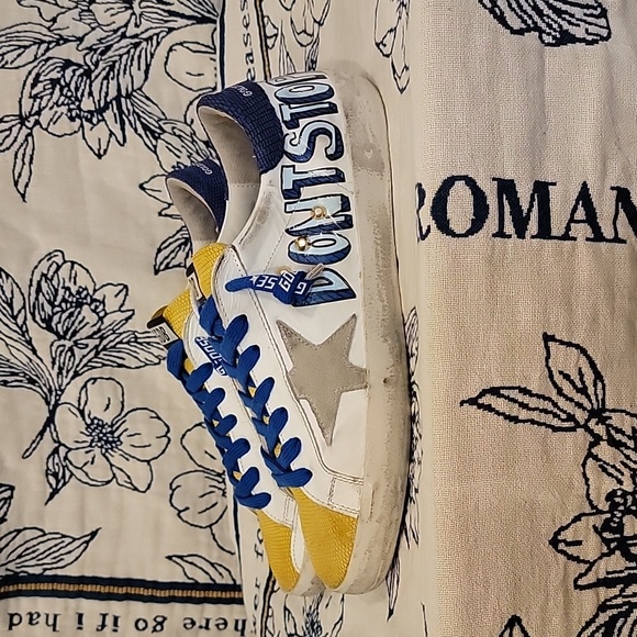 Golden Goose Superstar Sneaker Blue and Yellow Limited Edition Size 42 uk 8 - Picture 6 of 16